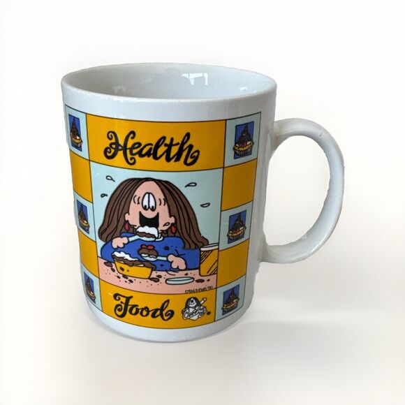 Vintage Cathy Guisewite Coffee Mug 1995 14oz Health Food Cartoon Funny Gift - Picture 1 of 7